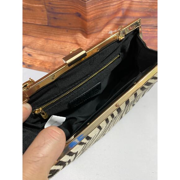 Aqua Zebra-Print Frame Crossbody – 100% Exclusive Color Black/White NIP - Picture 12 of 12